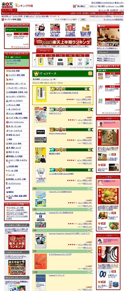 楽天ブックス「IT・eコマース部門」売上No.1