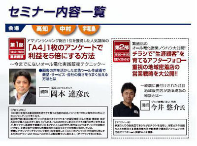 高知県　四国電力主催　経営力・営業力が身につく“業績アップ”セミナー講師